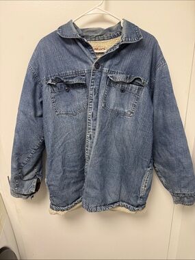 Denim Sherpa-Lined Men's Jacket - Blue